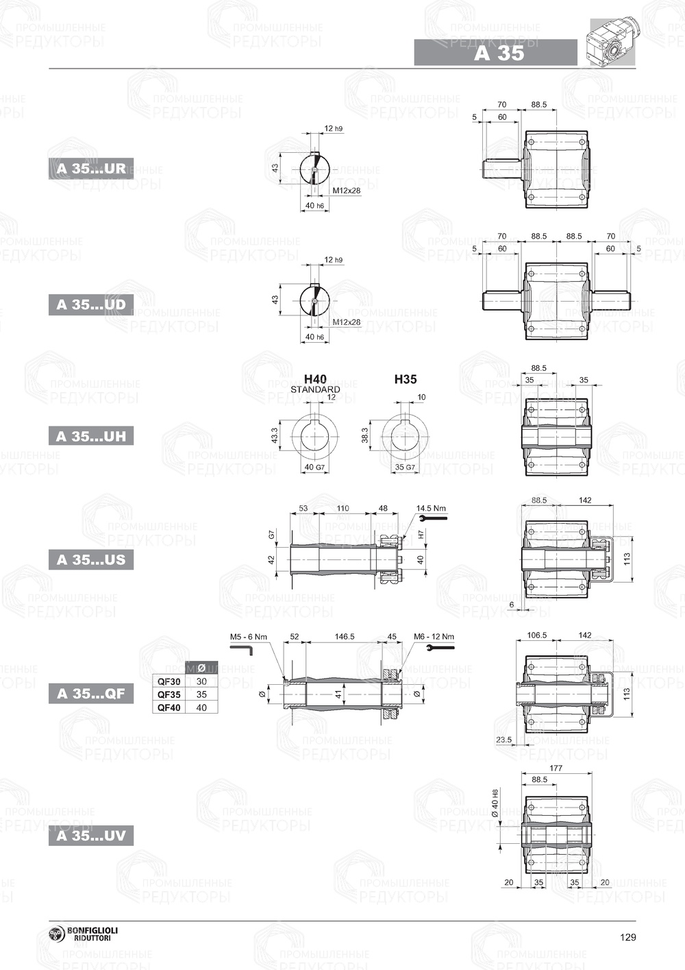 Мотор-редуктор Bonfiglioli A 35 Bonfiglioli A 35